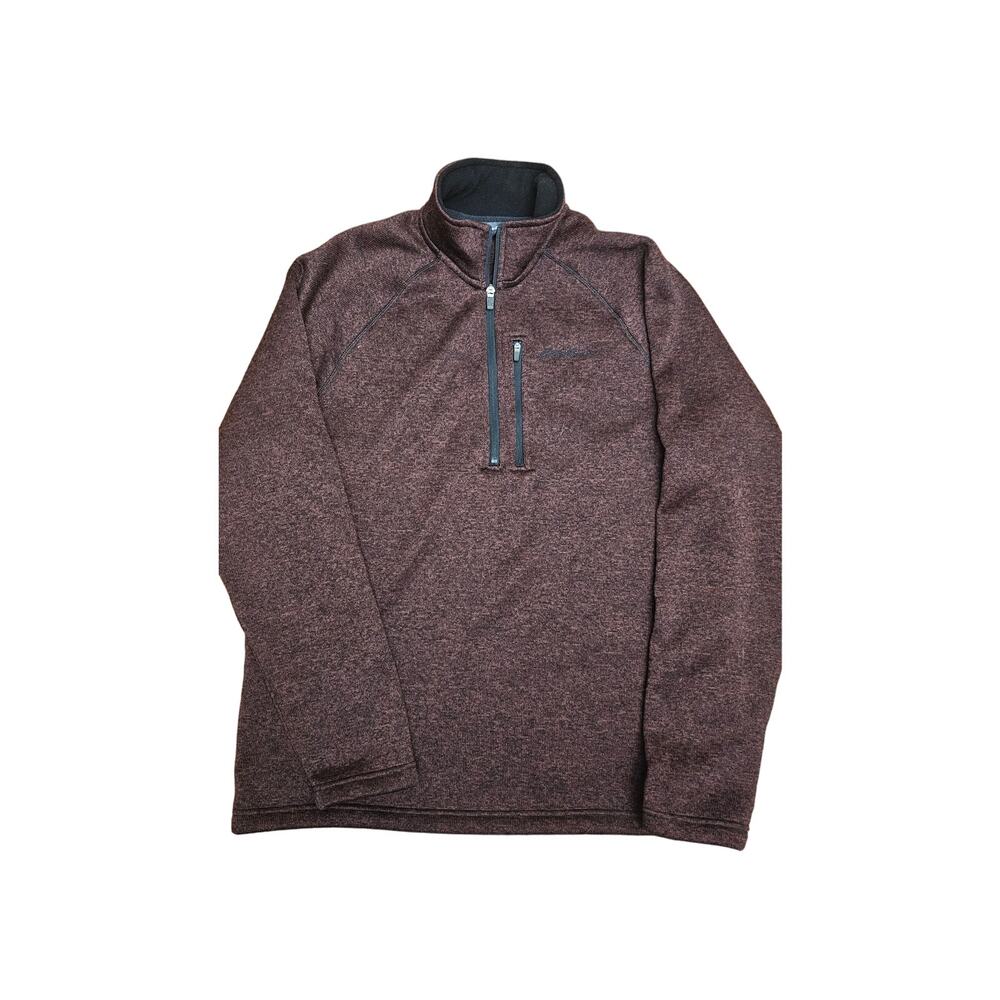 Eddie Bauer mens Heather Burgundy Radiator 1/4 sleeve size large‎ pullover